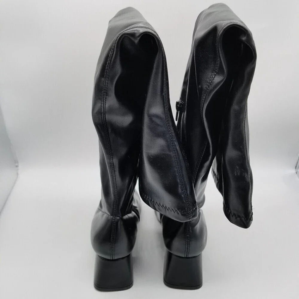 Journee Collection Womens Black Block Heel Melika Over‎ the Knee  Boots  7 XWC
